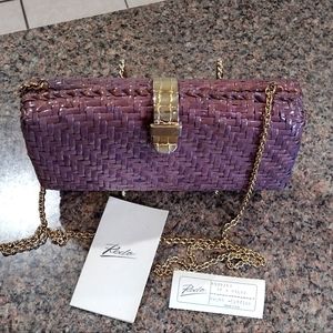 Vintage Rodo Italy Wicker Clutch With chain / Cross body